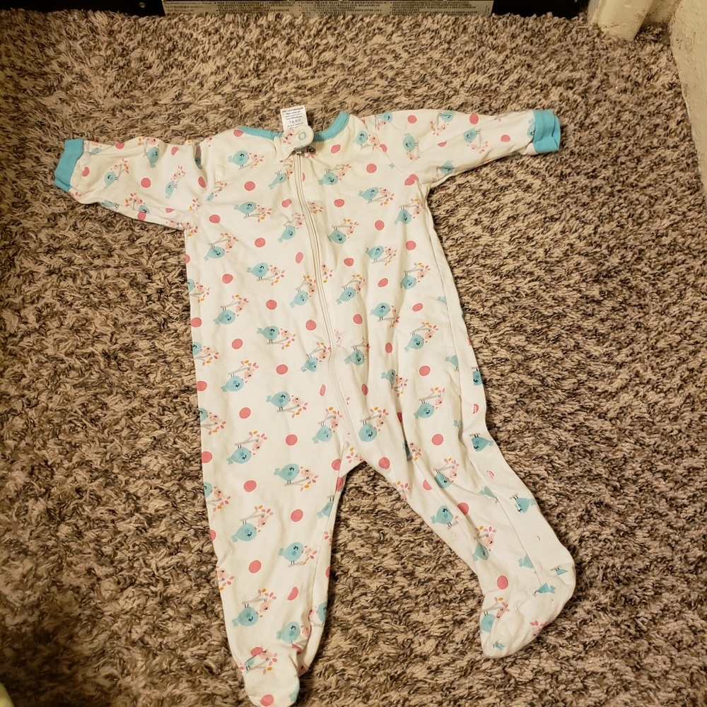 Gerber blue bird onesie with footies